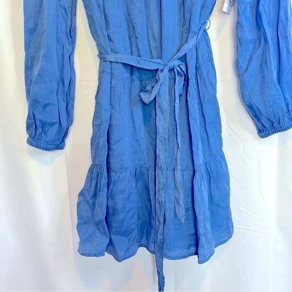 BELLA DAHL Tiered Mini Dress W/ Belt In Pacific Sea Size S NWT - Picture 9 of 11